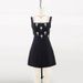 Elegant Rhinestone-Embellished Bandage Party Dress For Women - Stretchy A-Line Mini Dress With Square Neckline & High Waist - Perfect For Graduation_voghion.com