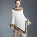 Fur collar shawl cape tassel knitted pullover fur cape woman_voghion.com