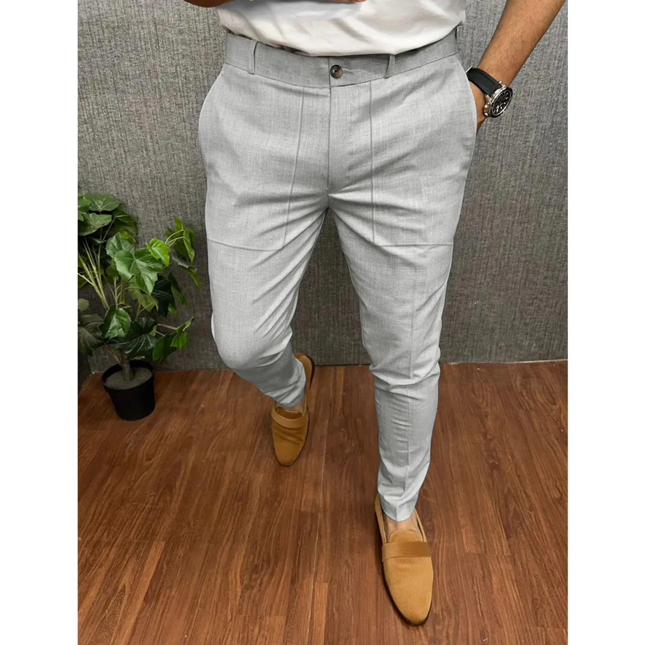 Men's Clothing Large Pocket Details Casual Formal Pants_voghion.com