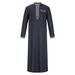 Men's Clothing Men's Muslim Robe Stand Collar Printed Ethnic Style Loose And Comfortable Jumpsuit_voghion.com