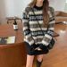 Oversized Chunky Knit Sweater – Women’s 3D Texture Round Neck Pullover (Gray, Black)_voghion.com