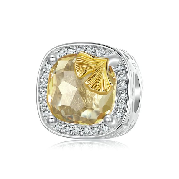 Herbst Ginkgo Charm Sterling Silber Charm,BSC1044_voghion.com