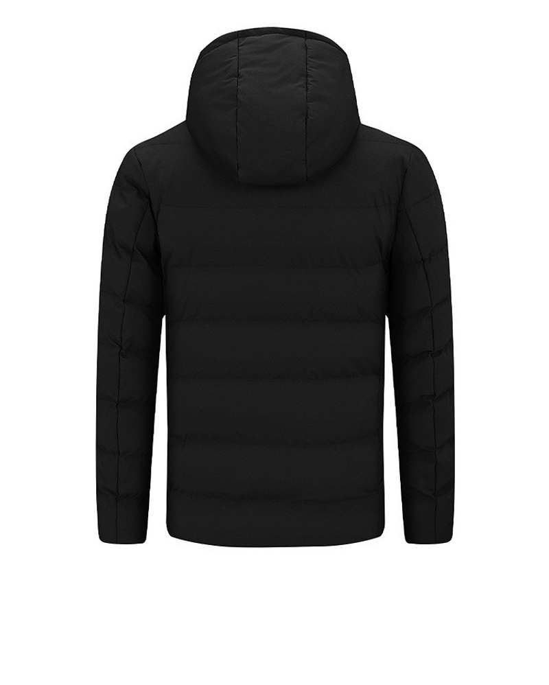 Men's Clothing smart heating cotton jacket men's Korean version slim charging cotton jacket hooded USB electric heating jacket warm coat_voghion.com