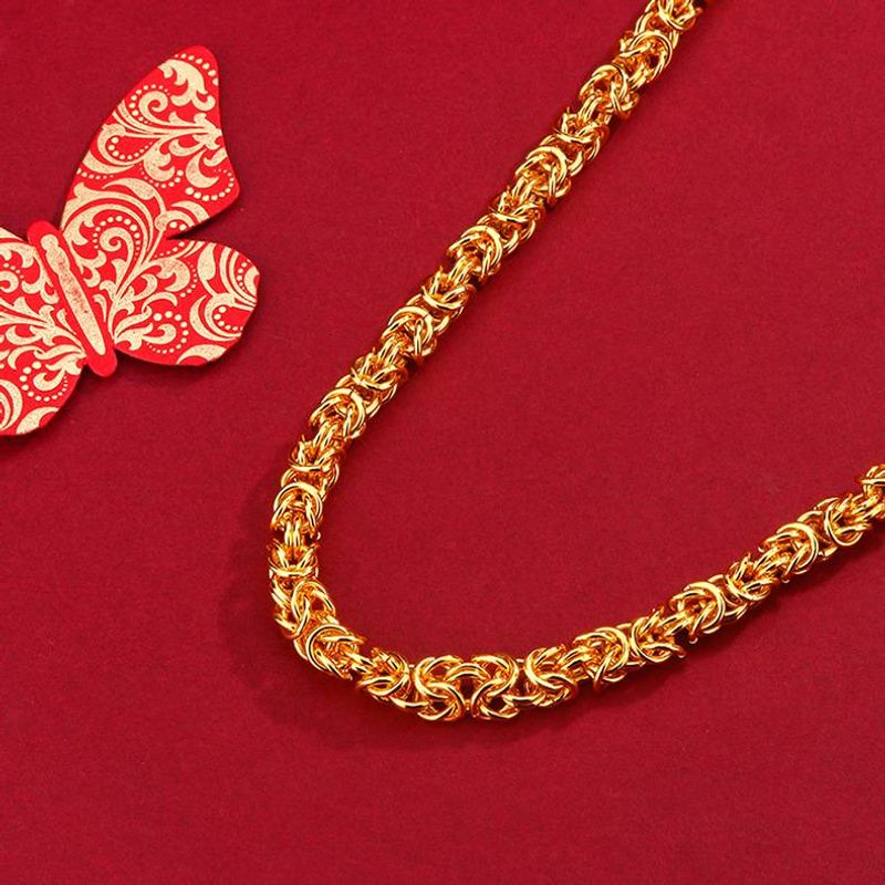 Men’s Jewelry Set Fashion Chain Necklaces Dragon Head Domineering Gold Plated_voghion.com