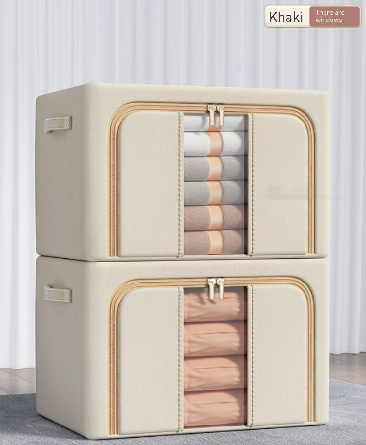 Boîtes de rangement pliables en tissu Oxford pour vêtements – Organiseur de garde-robe polyvalent avec poignées (grande capacité, respirant et résistant, pour la maison et le placard)_voghion.com