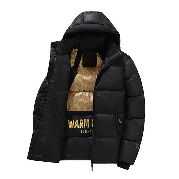 Men’s Quilted Hooded Jacket – Slim Fit Polyester-Filled Winter Coat (Streetwear Essential, S-4XL, Black/Red/Blue Corduroy, Windproof & Warm)_voghion.com