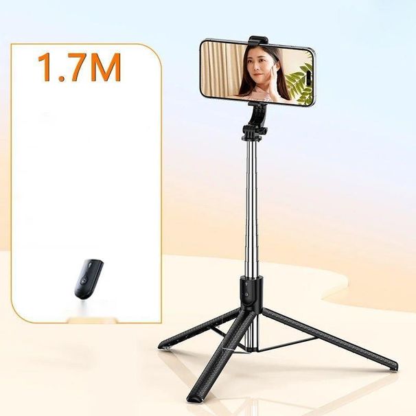 Palo de viaje Bluetooth de 1,7 m, portátil, para selfies, para teléfono, mini trípode giratorio de 360 grados, universal_voghion.com
