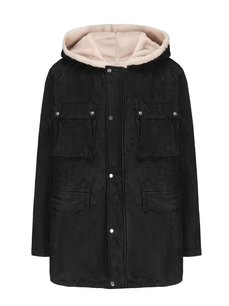 2024 nuovo autunno inverno uomo con cappuccio con giacca in pile di pelle spessa e calda_voghion.com