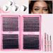 800 Clusters DIY Cluster Lashes Book - 30D/40D/50D/60D (D-Curl, Pre-Sectioned For Custom Volume, Professional Lash Extension Kit)_voghion.com