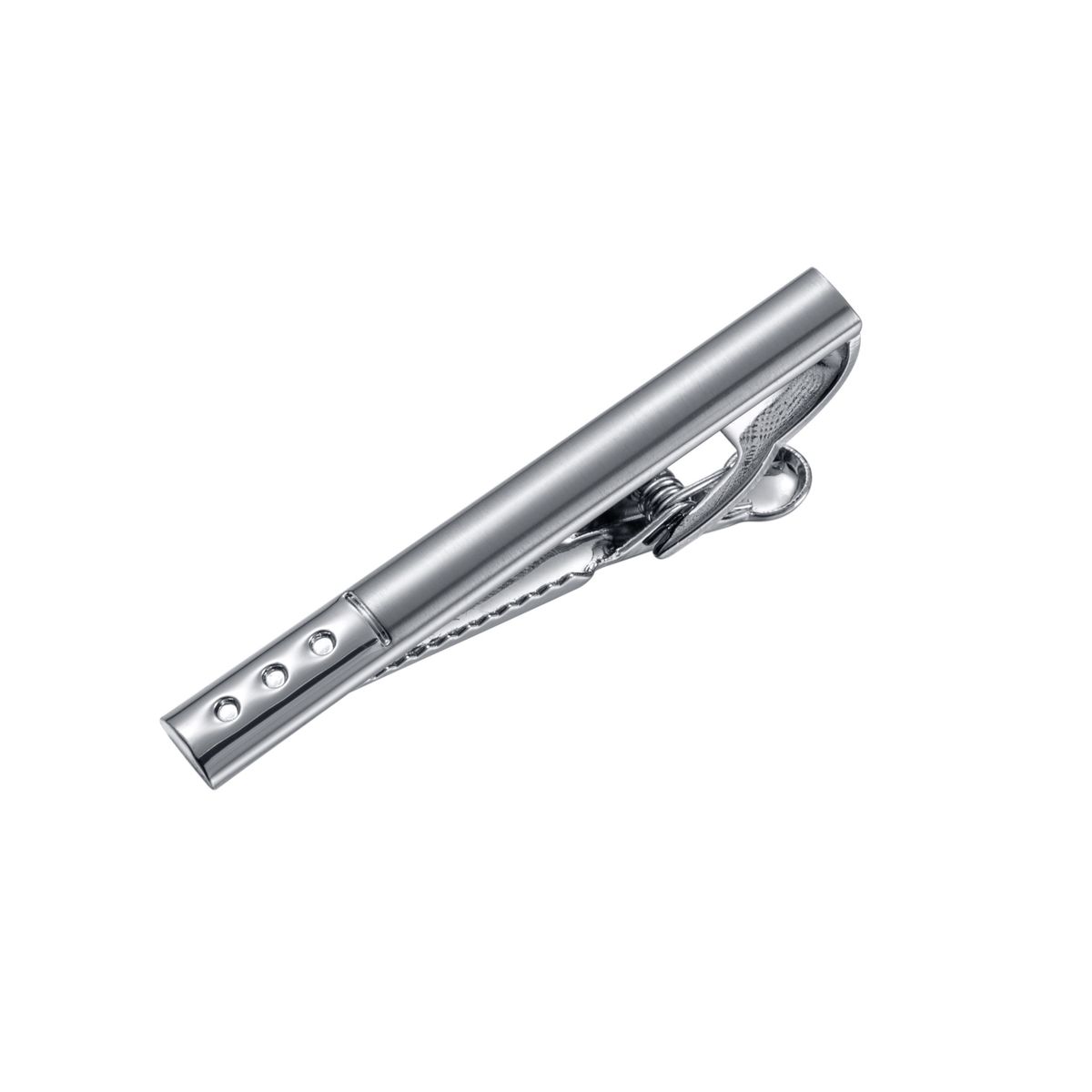 Fermacravatta semplice da uomo in argento spazzolato, fermacravatta professionale da lavoro, in saldo_voghion.com