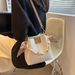 High-End Women's 2024 New Simple Trendy Versatile Niche Color-Block Textured Scarf Chain Handheld Bucket Bag_voghion.com