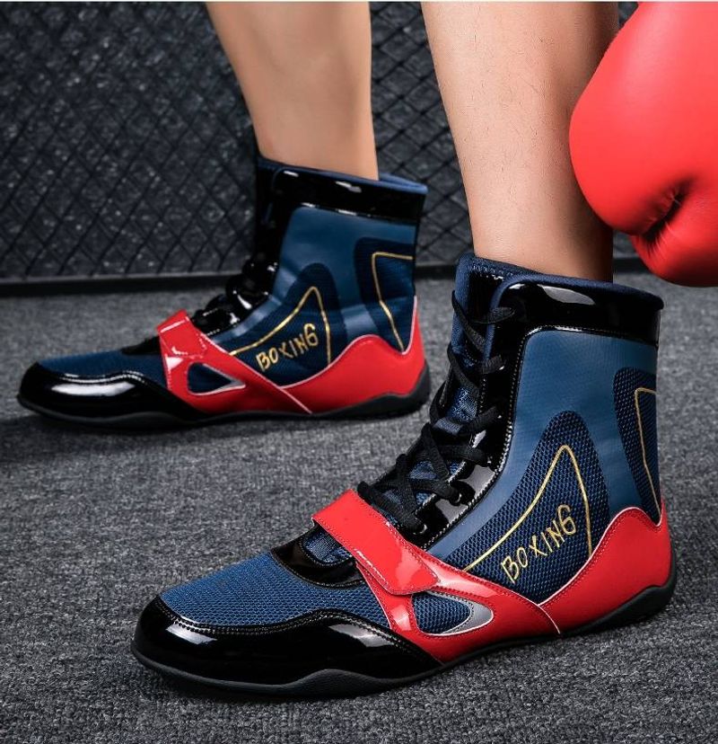 Große Herren- und Damen-Boxschuhe mit rutschfester und sturzsicherer Sohle, Kampftrainings-Wrestlingschuhe, leicht verschleißfeste und rutschfeste Sanda-Kampfschuhe_voghion.com