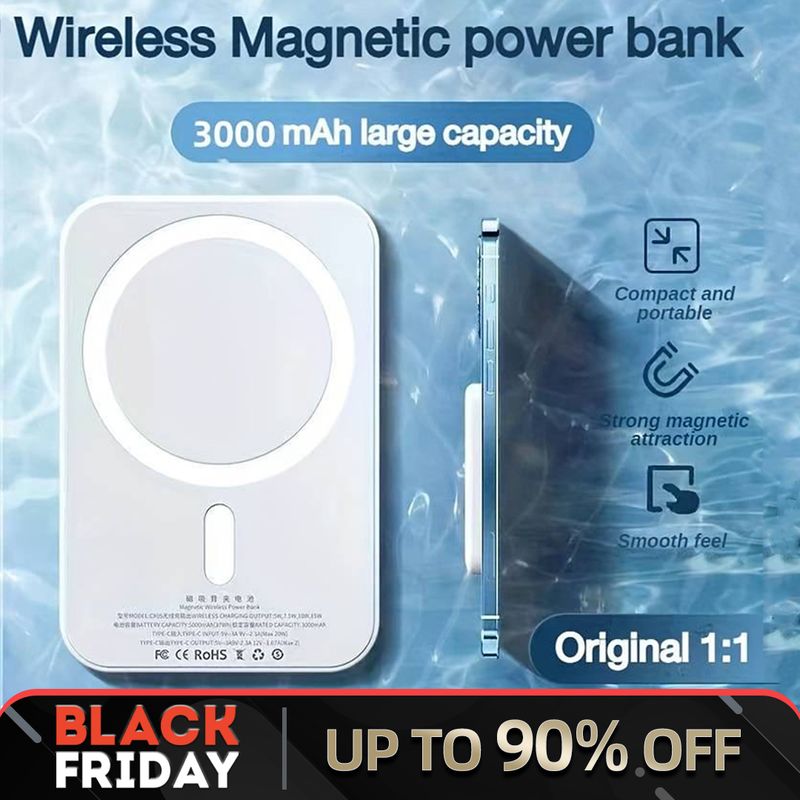 Caricabatterie wireless magnetico da 3000 mAh, batteria esterna portatile per iPhone 14/14Plus/14Pro/14ProMax /13/13Pro/13ProMax /12/12Pro/12ProMax_voghion.com