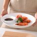 Reinweißes Teigtaschenteller-Set aus Keramik mit Sojasaucenschale – Serviertablett für Sashimi und Meeresfrüchte – runde und ovale Schalen zum Ineinanderstapeln für Sushi, Garnelen, Dim Sum_voghion.com
