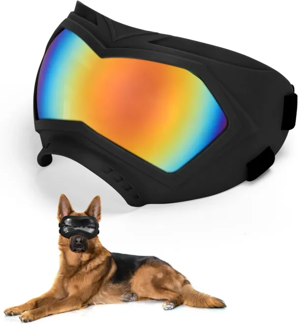 Güneş Gözlüğü Gözlük Evcil Hayvan Gözlüğü Ayarlanabilir Kayışlı, Orta Büyük Köpekler İçin Yüzme Paten Gözlükleri Rüzgar Geçirmez Toz Geçirmez_voghion.com