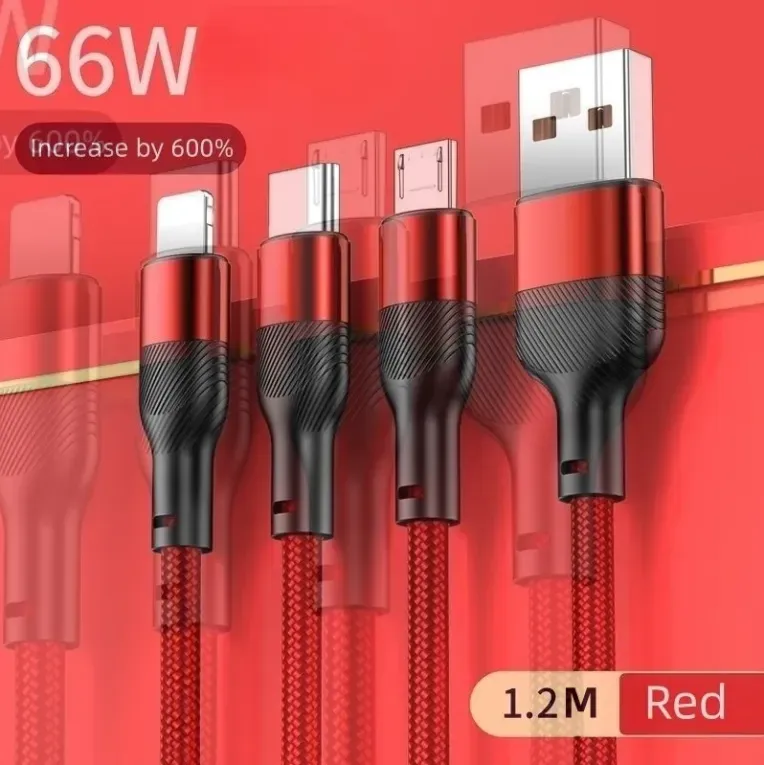 Werbegeschenk Custom Design Form 66w Multi-Ladekabel Handy USB 3 in 1 Ladekabel_voghion.com