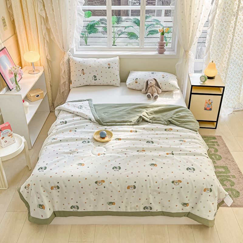 Proljetni i novi proizvod Lagani luksuzni set od četiri komada s mjehurićima Mekani pamuk Ledeno glatka svila Visoko prozračni ljetni hladni_voghion.com