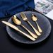 Set di posate in acciaio inossidabile di alta qualità - Utensili in argento/oro/oro rosa lucidati a specchio per cene moderne e regali promozionali_voghion.com