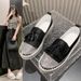Scarpe casual slip-on da donna con strass e nappe - Sneakers comode con suola spessa per piedi larghi (taglie 35-43)_voghion.com