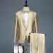 CT Gold Set For Hosts Photoshoot Choir Performance Men's Stylish Slim Fit Business Suit_voghion.com