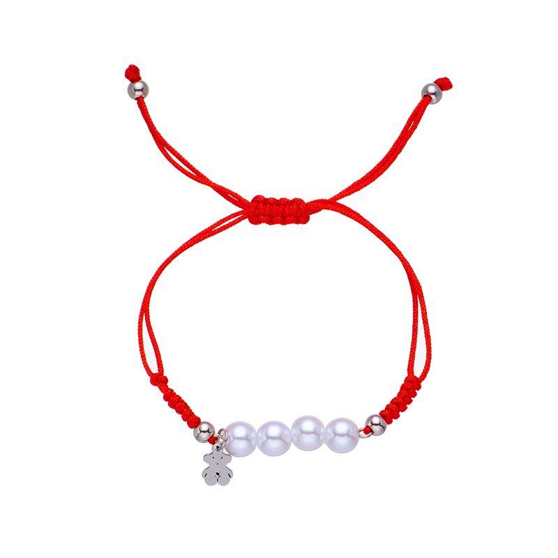 304 nerūsējošā tērauda lāča aproce, zodiaka gada draudzenes aproce, galvas saite divējāda pielietojuma, jauka sarkana virve_voghion.com