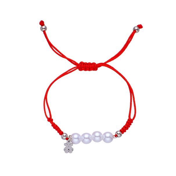 304 nerūsējošā tērauda lāča aproce, zodiaka gada draudzenes aproce, galvas saite divējāda pielietojuma, jauka sarkana virve_voghion.com