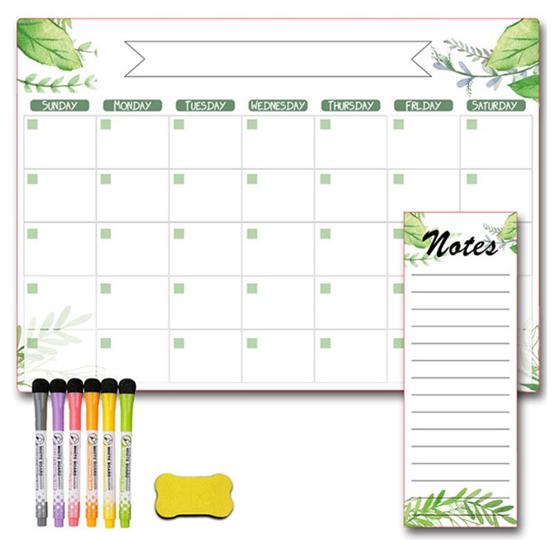 Magnetic Refrigerator Planner - Reusable Weekly & Monthly Calendar With Dry Erase Markers - Creative Memo Board For Home & Office Organization_voghion.com