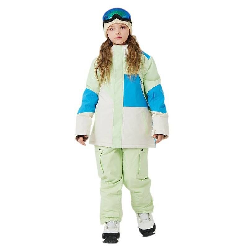 Kinder Jungen und Mädchen Winter Outdoor wasserdicht warm verdickt Snowboard Doppel Board Kinder Skianzug_voghion.com