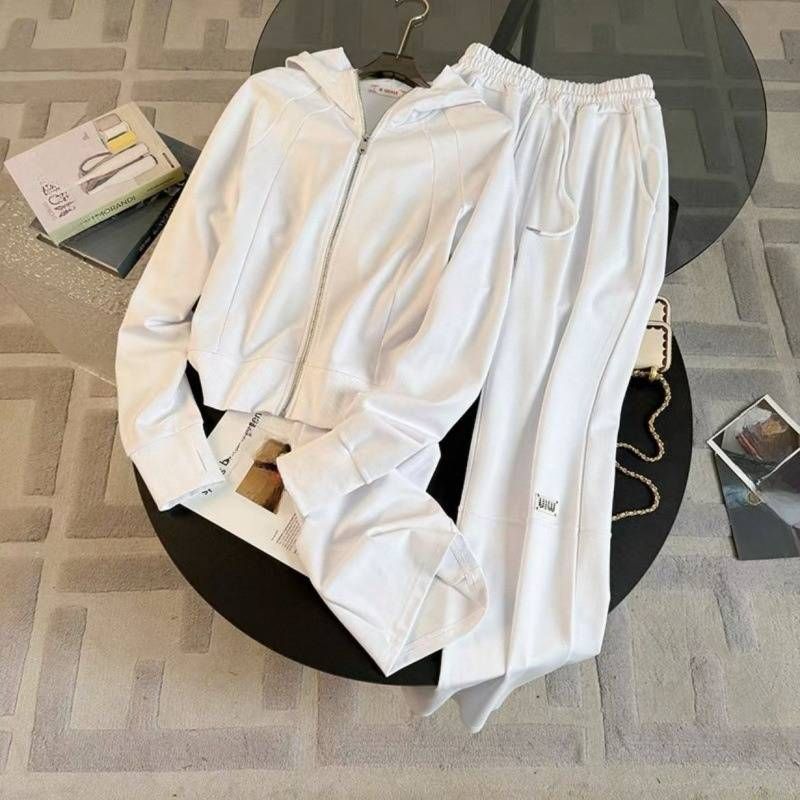 Women's Clothing Temperament Hooded Sweatshirt Casual Sportswear Suit For Women Spring New Style Fashion Age Reducing Narrow Pants Two Piece Suit_voghion.com