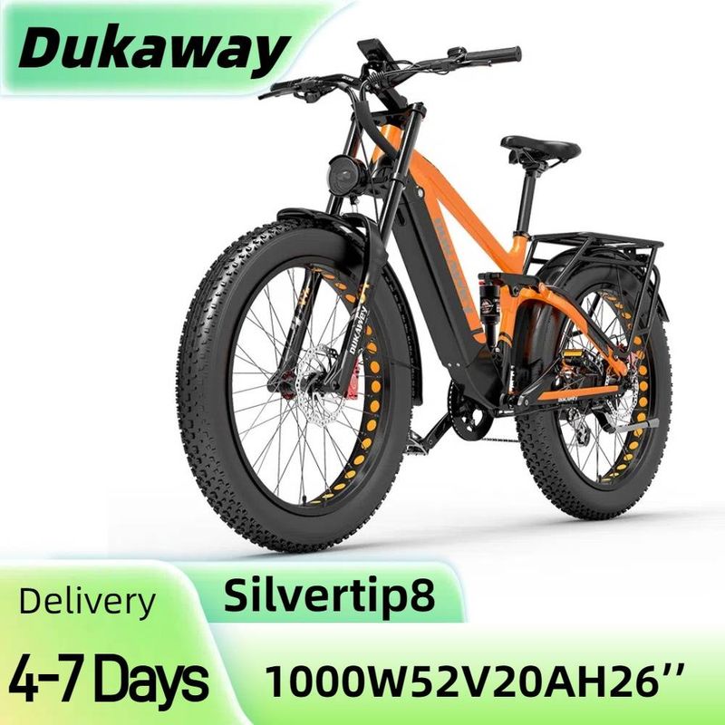 Dukawey Silvertip8 1000W 26" E-Mountainbike 52V 20Ah Akku_voghion.com
