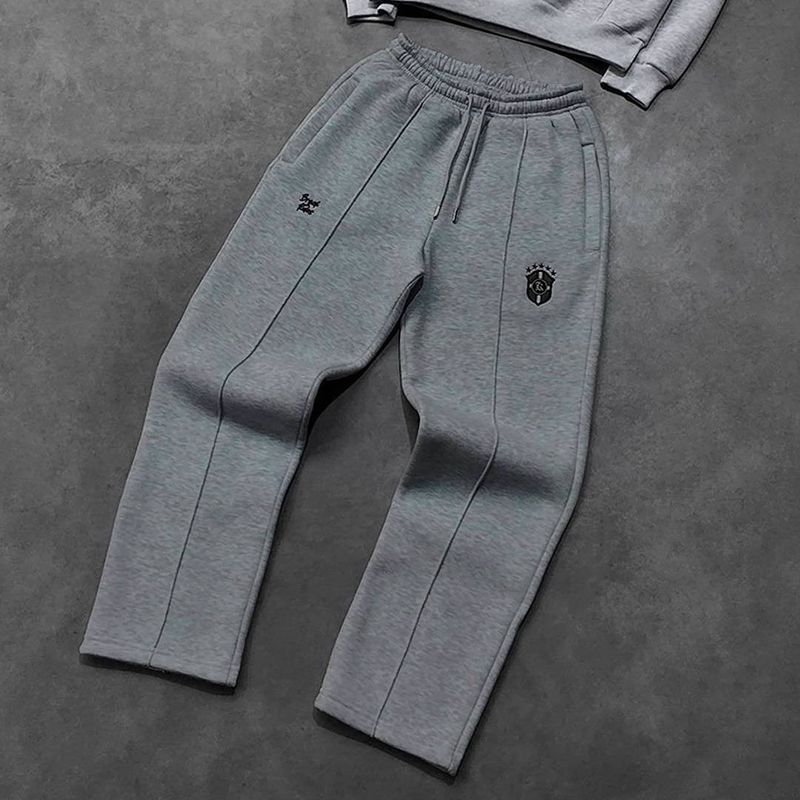 Street Fashion AmeriAcan Retro Head Hip Hop Summer Letter Embroidered Pants Loose Casual Pants_voghion.com