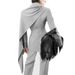 Tailored Asymmetrical Blazer With Detachable Sash – Structured Office-to-Evening Jacket In Grey (Slim Fit, S/M/L)_voghion.com