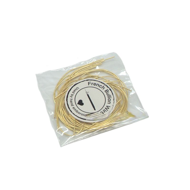 1 Stück Stickgarn, metallischer Goldfaden, Silberfaden, indischer Draht, 1,0 mm Durchmesser, runder Draht, glänzender Draht, Handstickmaterial_voghion.com