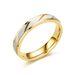 Korean Version Of Ligh Luxury Ianium Seel Wih Diagonal And Conrasing Colors For Couples, Rendy Ail Ring_voghion.com