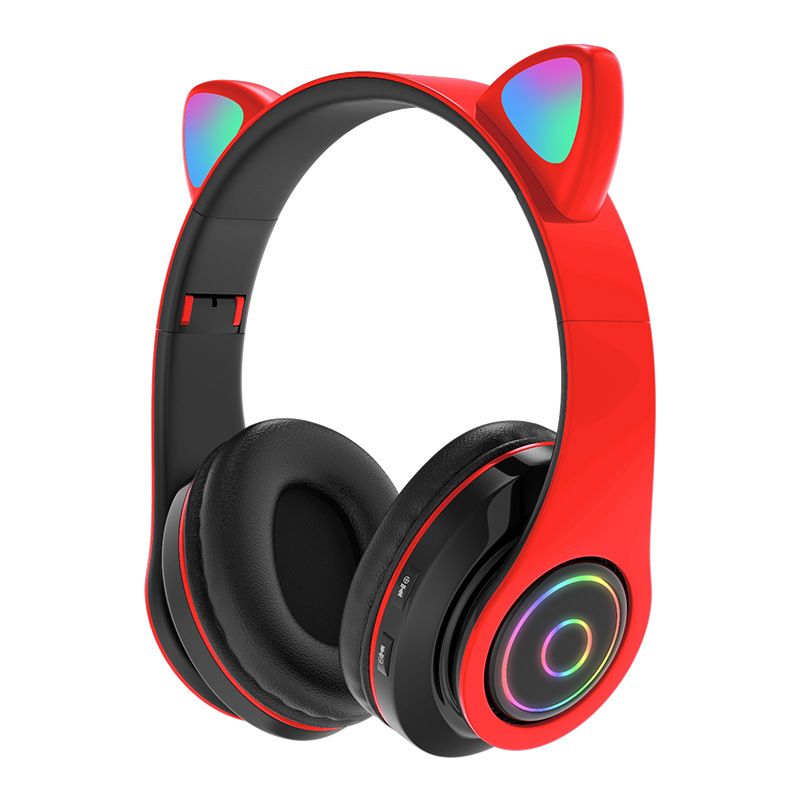 New B39 luminous Cat's ears (Steamed cat-ear shaped bread) stereo folding card music game headset straight_voghion.com