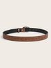 Wind Spicy Girl Daily Brown Texture Button Star Print Pattern Batch Belt For Men And Women_voghion.com