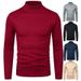 Einfarbiger Pullover für Herren mit Laufvolumen, halber Rollkragenpullover, Einheitsgröße, langärmeliges Pullover-Bottom-Shirt_voghion.com