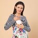 Abito premaman allattamento a maniche lunghe con scollo tondo stampato a righe_voghion.com