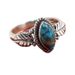 Anello in turchese con occhio di cavallo, creativo, in argento tailandese placcato a foglia, da donna_voghion.com