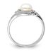 Sterling Silver Rhodium 6mm FW Cultured Button Pearl & Diamond Ring_voghion.com