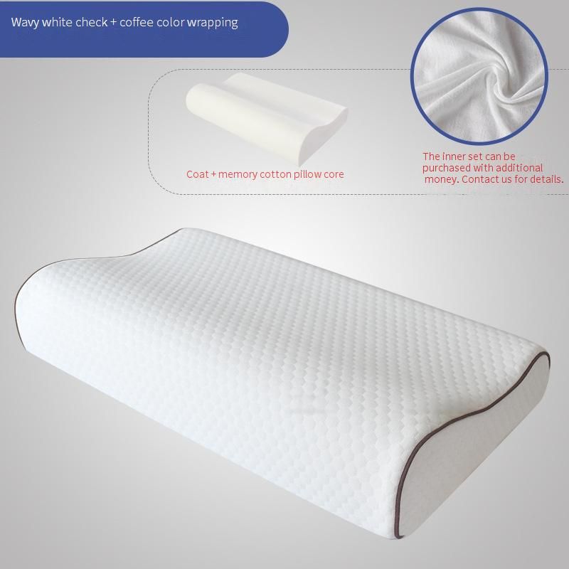 Hjemmetekstil Høy tetthetsminnepute Langsom rebound Space Memory Foam-pute Kjernebølge-livmorhalspute_voghion.com
