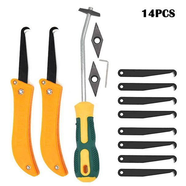 14-częściowy zestaw narzędzi do usuwania fug z ostrzami do piły do skrobania podłóg z płytek – profesjonalny zestaw do czyszczenia pozostałości cementu do domu_voghion.com