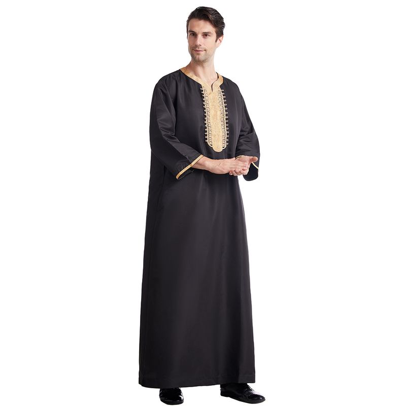 Vêtements pour hommes Robe brodée à manches 3/4 du Moyen-Orient en stock, TH820, vente chaude sur_voghion.com