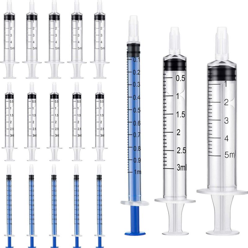 Seringue transfrontalière avec couvercle pour alimentation, arrosage (1 ml, 3 ml, 5 ml)_voghion.com