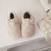 Kids' Fleece-Lined Indoor Slippers – Cozy Winter House Shoes With Hook & Loop Closure (Unisex, Sizes 23-32, Beige/Brown/Black)_voghion.com