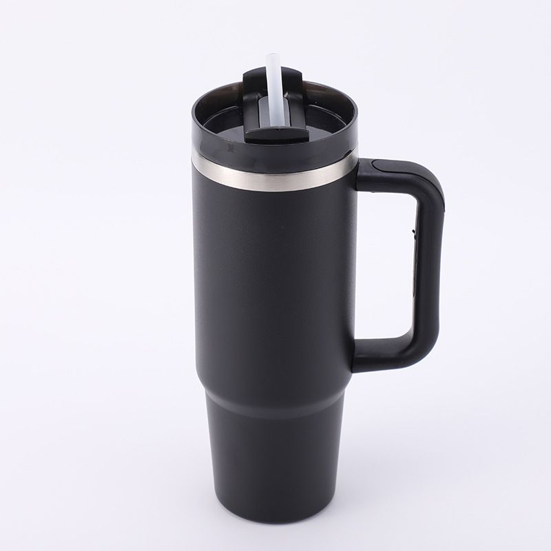 40oz Stainless Steel Tumbler With Handle - Vacuum Insulated Travel Mug For Car Cup Holders, BPA-Free_voghion.com