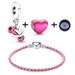 Braccialetti con ciondoli, design semplice, accessori di lusso fai da te, bracciale in pelle rosa con corona dell'amore_voghion.com