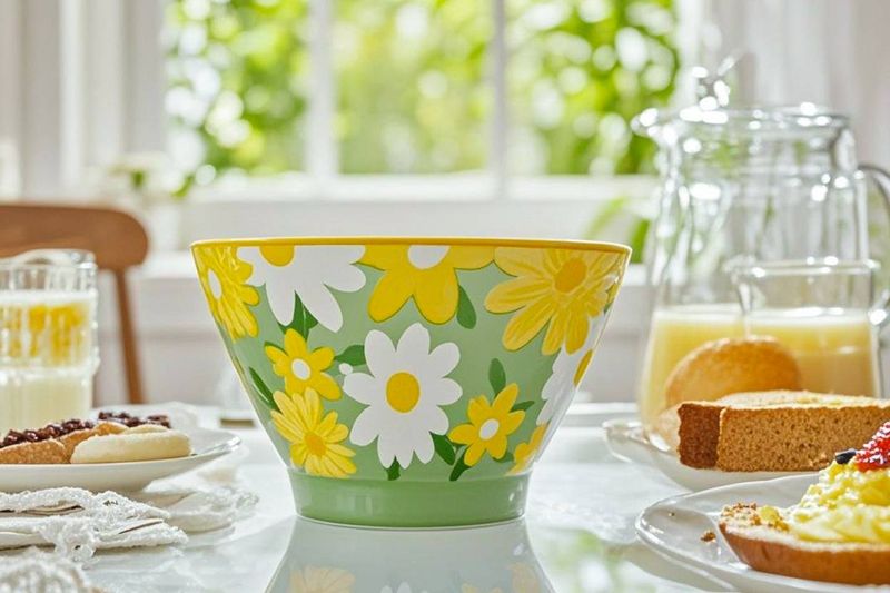 5-calowa ceramiczna miska w kształcie kapelusza na ryż/herbatę | Wzór małej stokrotki, bestseller wśród kreatywnych misek | Kolor podszkliwny, bezpieczny dla żywności_voghion.com