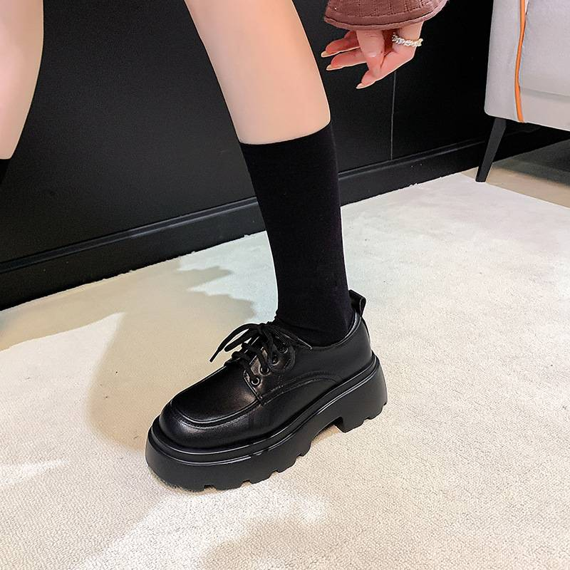 Glittery Patent Leather Platform Loafer Shoes_voghion.com