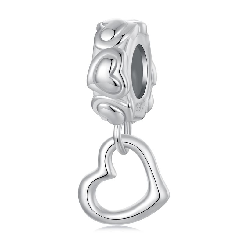 Herz Silikon Stopper Perlen Charm Sterling Silber Charm,BSC1084_voghion.com